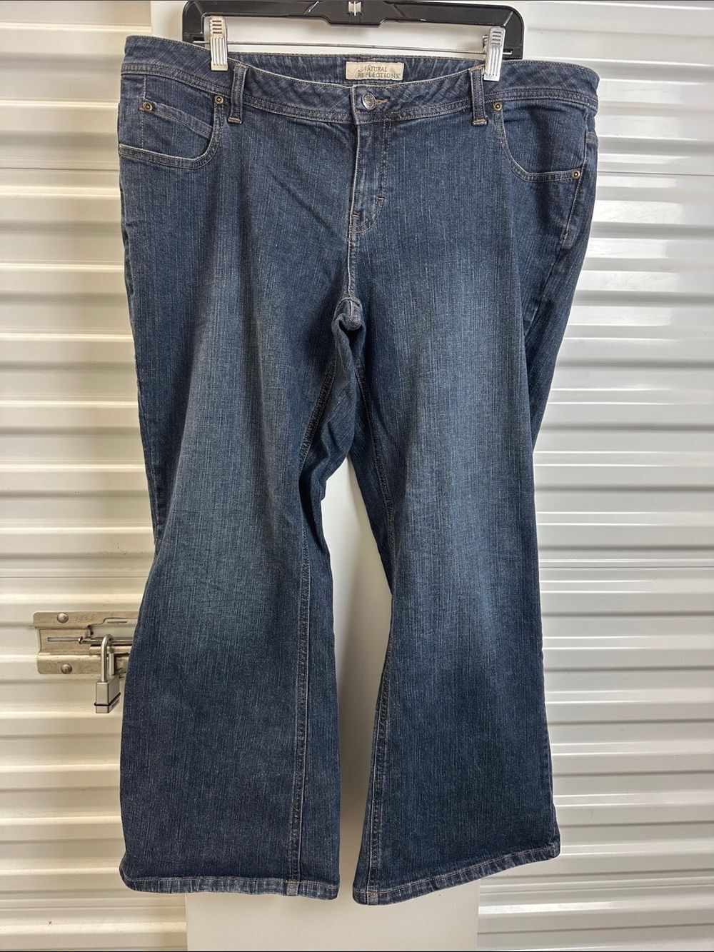 Natural Reflections Women's Boot Cut Jeans - Dark Blue Denim
